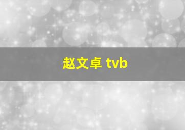 赵文卓 tvb